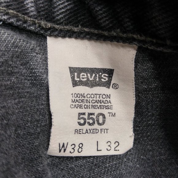 Levi's 550 Relaxed Black Jeans 38x32 Vintage C919 - Picture 6 of 7
